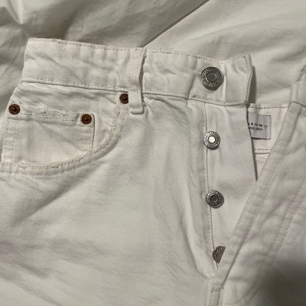 Zara white denim shorts